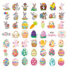 100pcs Easter Stickers Holographic Vinyl Reusable