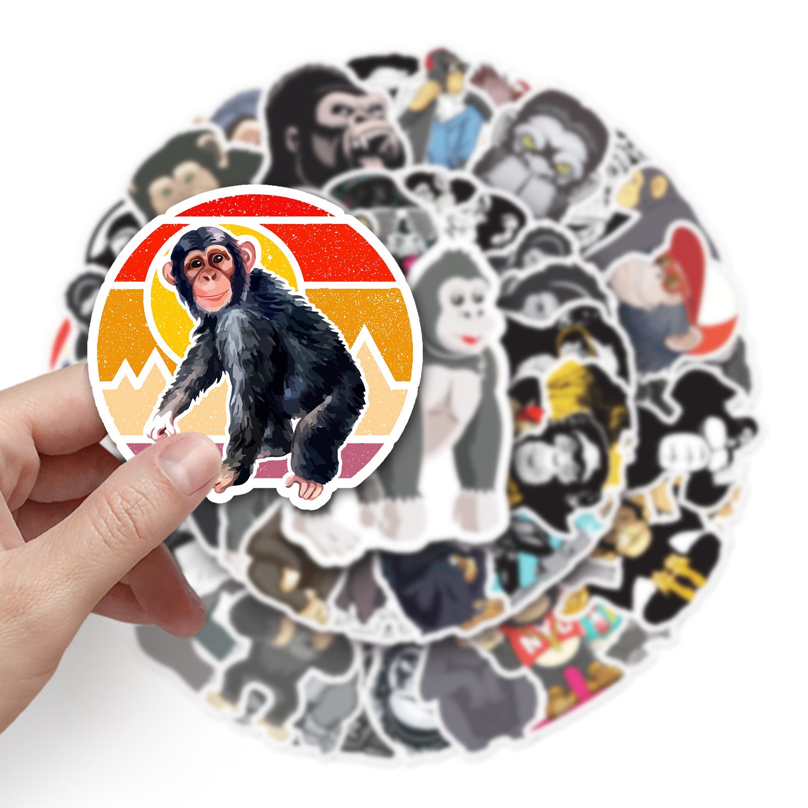 50pcs Orangutan Graffiti Stickers for Water Bottles Luggage Skateboard