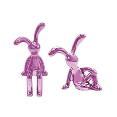 Creative Plastic Rabbit Figurines DIY Crafts Home Decor 2pcs