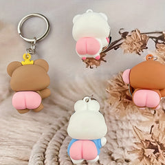 Cartoon Animal Door Ornament Soft Rubber Doll Keychain Pendant