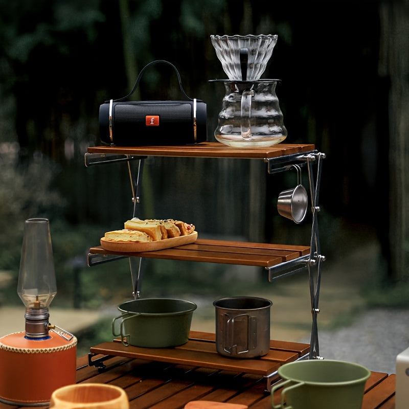 Outdoor Folding Storage Shelf Portable Storage Rack No Need Installation