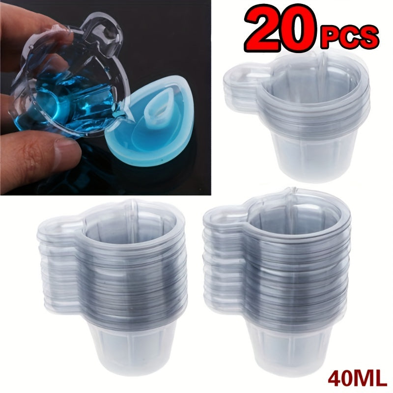 20Pcs 40ml Transparent Drop Glue Cup Plastic Cup Paint Cup Diy Mixing Container