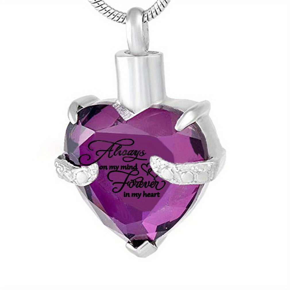 Heart Cremation Urn Necklace For Ashes - Memorial Pendant With Fill Kit