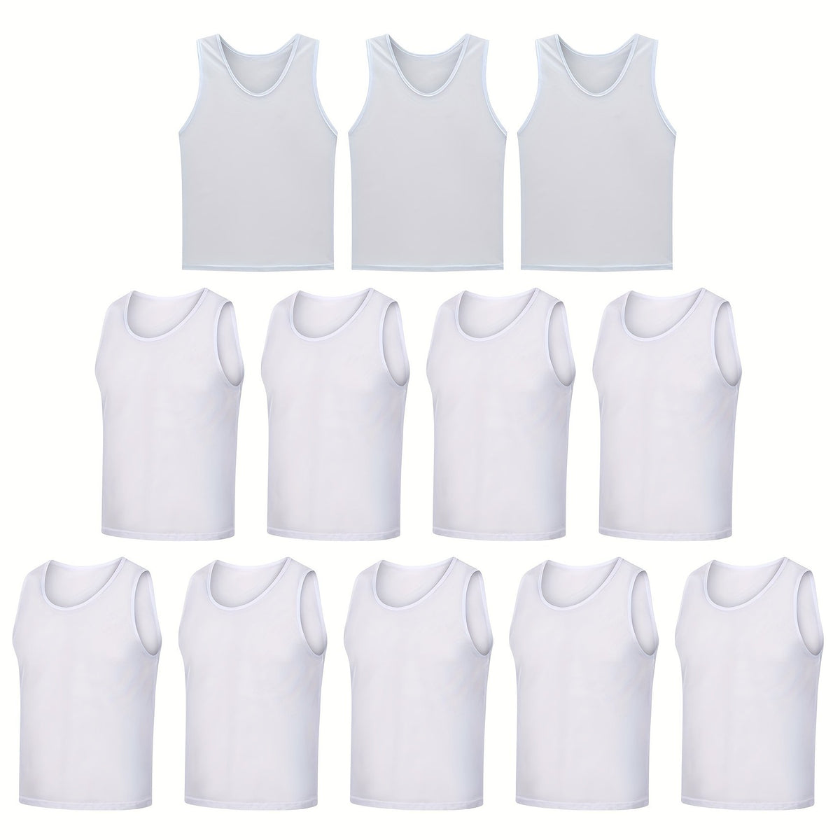 12pcs Men's Sleeveless Round Neck Tank Top for Summer Training