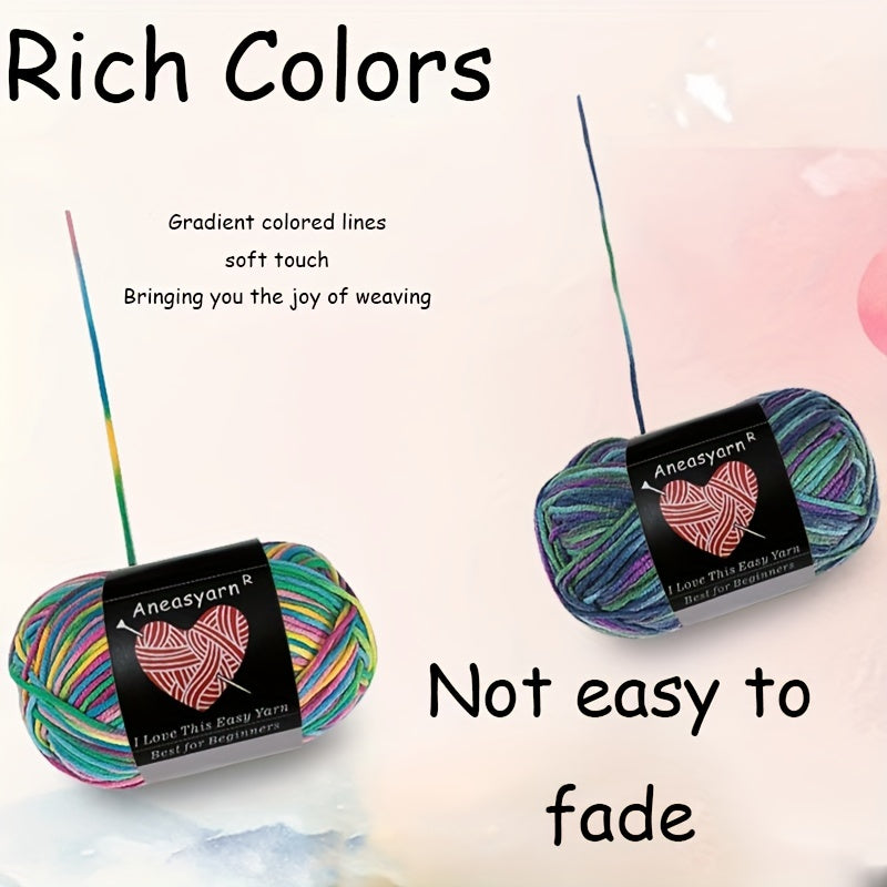 5-strand Fancy Dyed Yarn for DIY Knitting & Crocheting 100m 50g