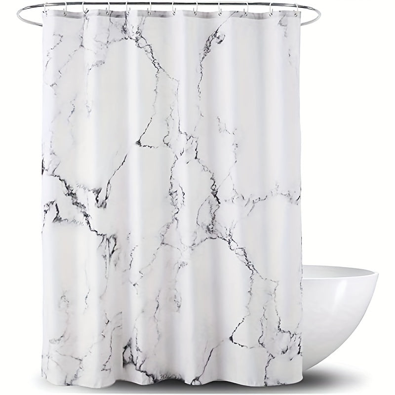 Marble Pattern Shower Curtain Waterproof Fabric Bath Curtain