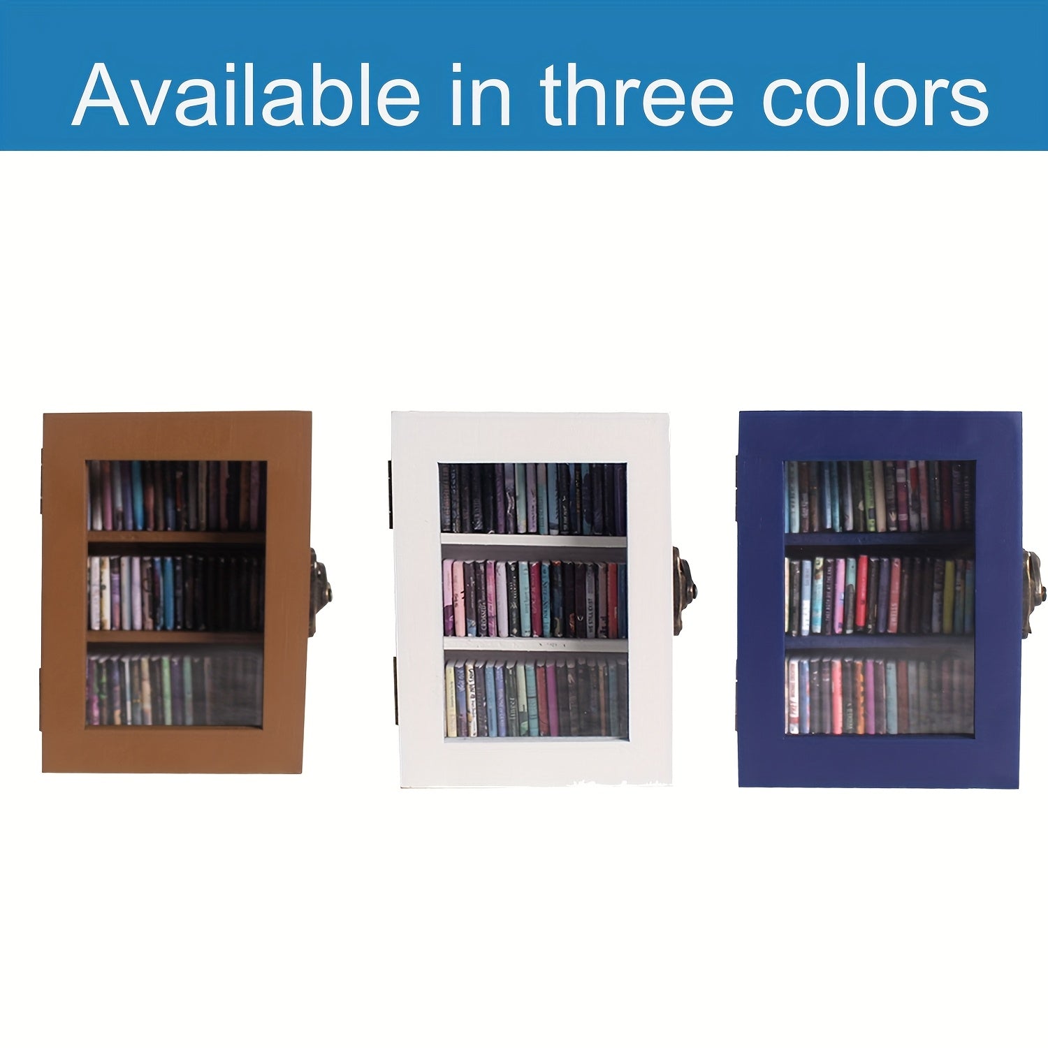 60pcs Tiny Wooden Books Set with Mini Bookshelf, Anxiety Relief Fidget Toy