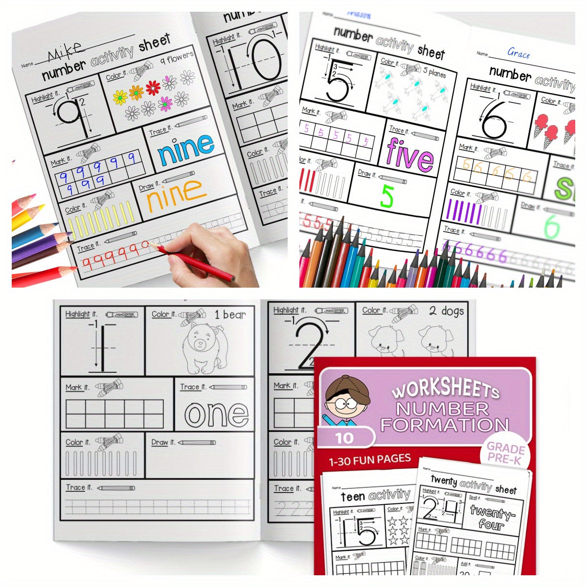 Interactive Number Practice Workbook - Math Book for Kids