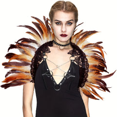 Feather Shoulder Wrap Lace Collar Halloween Costume Props