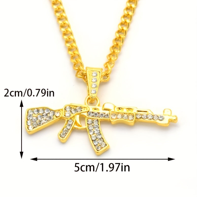 Alloy Punk Hip Hop Necklace Submachine Gun Pendant Necklace