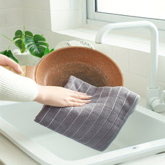 4pcs Waffle Weave Dish Towels Deep Gray Soft Absorbent Quick-drying Mats
