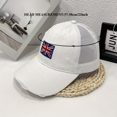 Embroidered British Flag Denim Baseball Cap