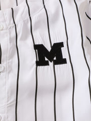 Boys Casual Striped M Embroidered Baseball Shirt Summer Top