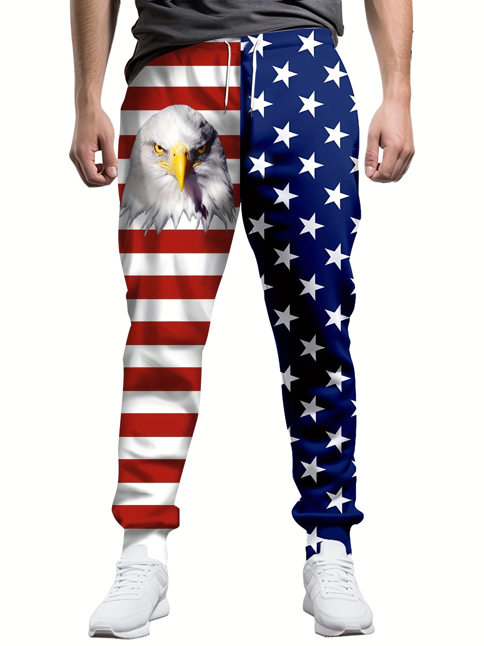 American Flag Print Men's Sweatpants with Pockets Drawstring