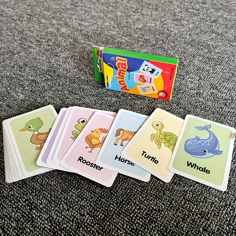 Animal Flash Cards for Kids Ages 3-6 - Educational Gift