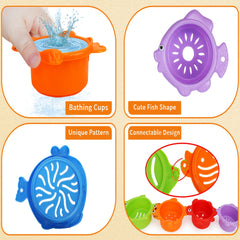 6pcs Water Bath Stacking Toys Set for Parent Child Early Education
