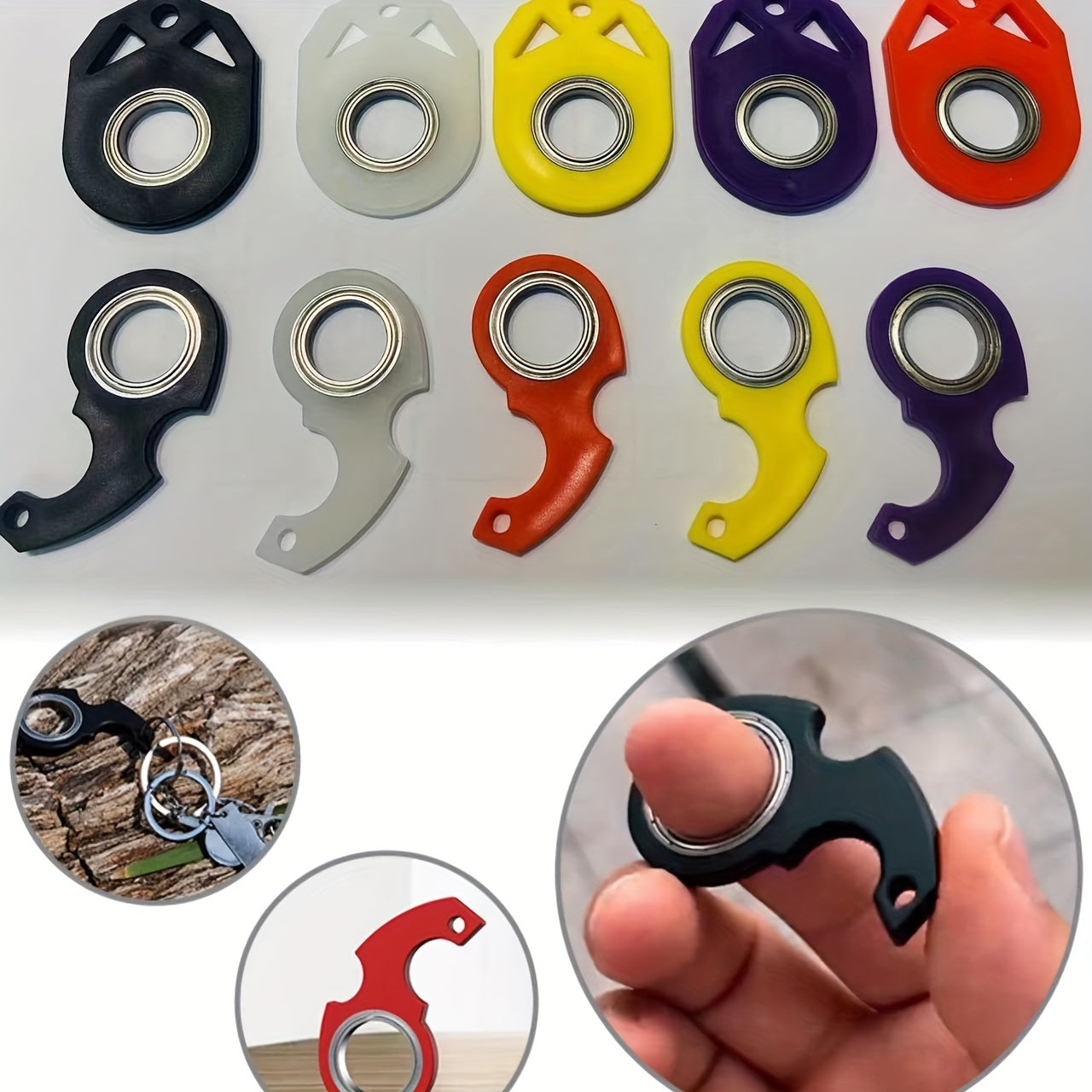 Portable Keychain Spinner Toy Finger Keyring