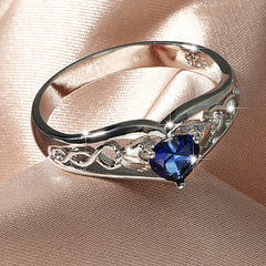 Heart Shaped Zircon Copper Ring for Women
