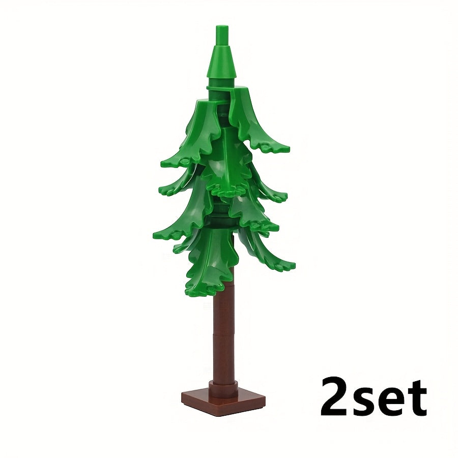 Winter Tree Bush Fir Leaf Street House Decoration Building Blocks