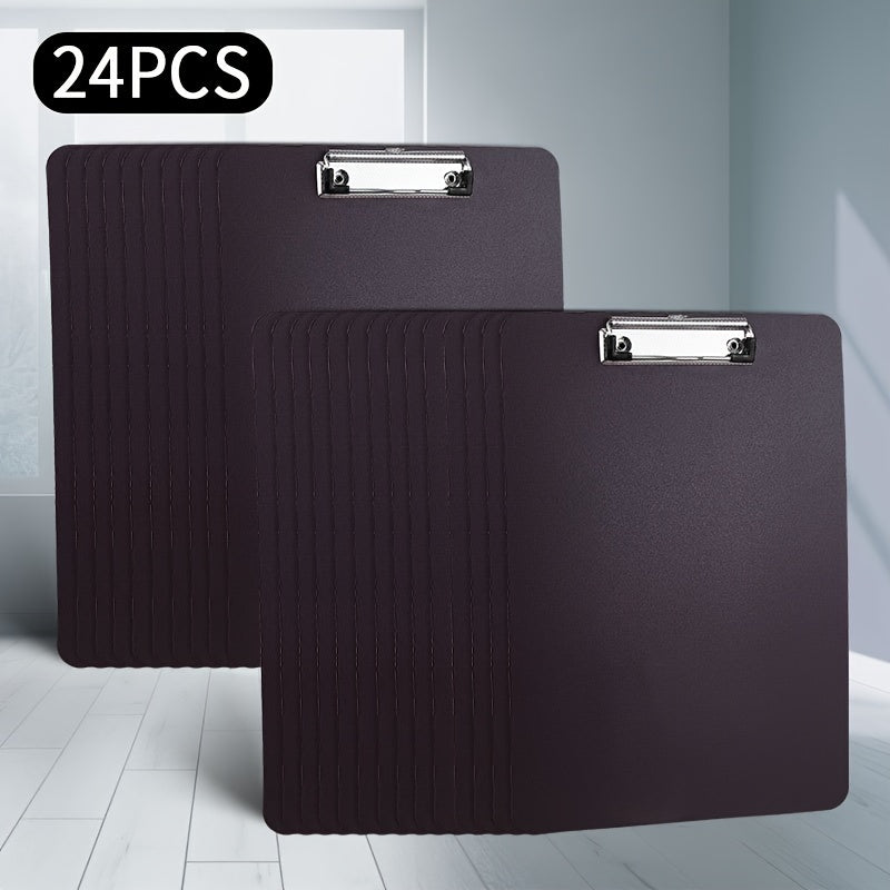 24pcs A4 Clipboard Folder Single Clip Waterproof Portable File Storage