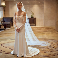 Baroque Cathedral Wedding Veil with Comb