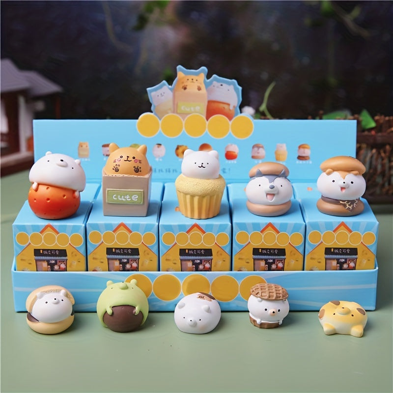Cartoon Food Dog Cat Doll Ornament Random Blind Box Doll Ornament