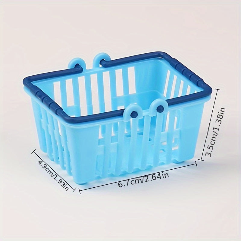 Plastic Shopping Basket with Food Models Playset