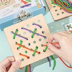 Wooden Lacing Toys Early Learning Games Educational Tools