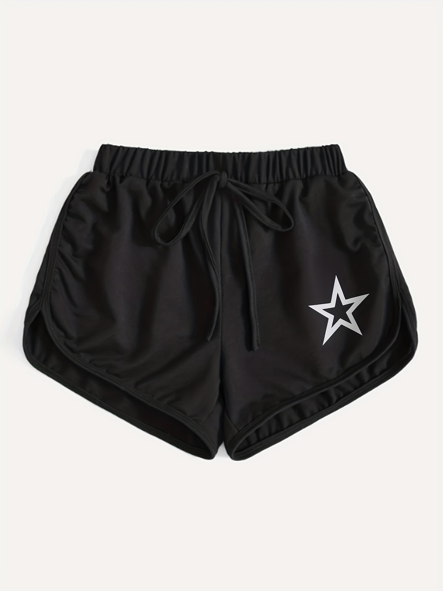 Star Print Elastic Waist Sporty Shorts