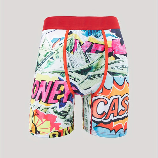 Men's Comics Style Boxers High Stretch Elastic Waist Shorts