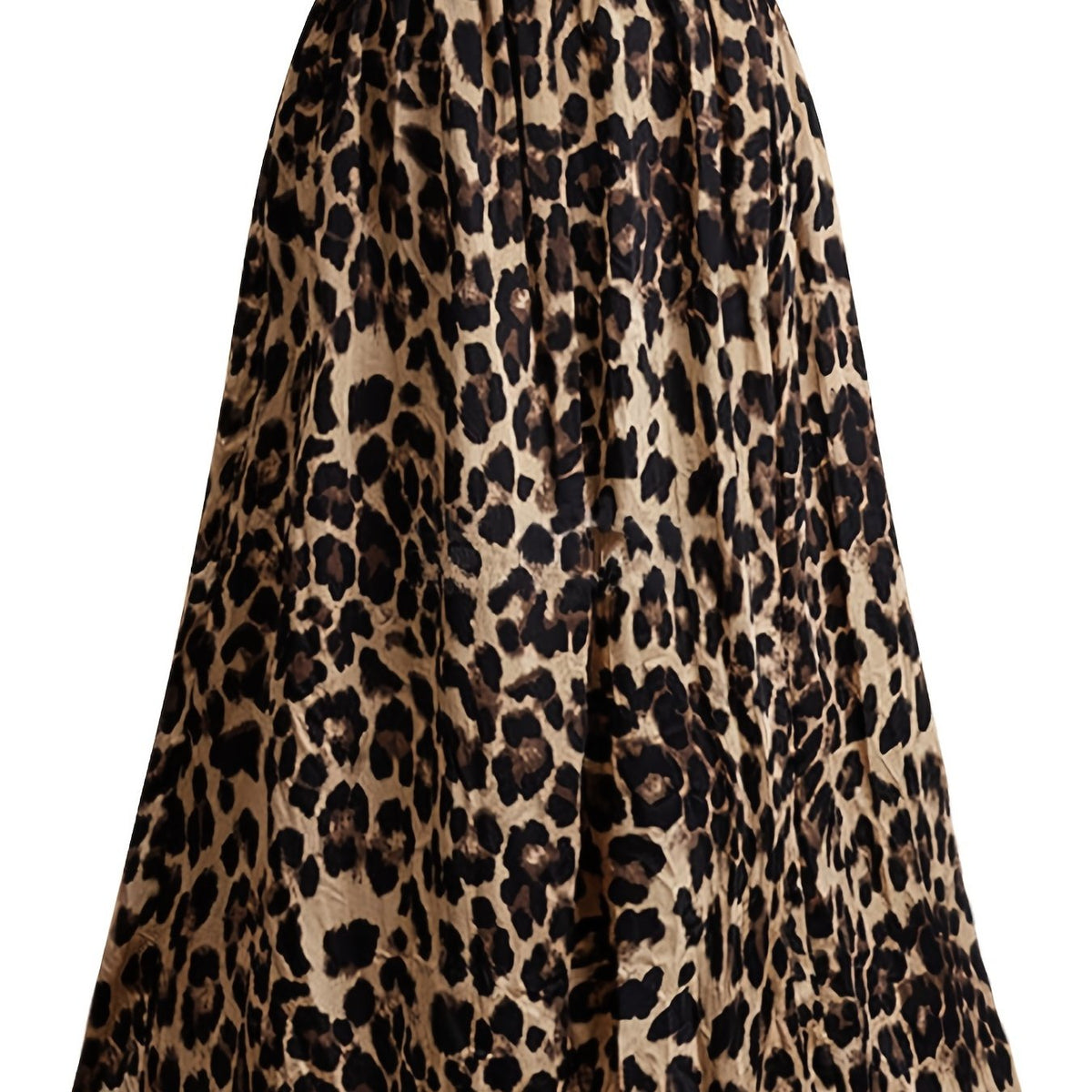  Leopard Print High Rise Maxi Skirt