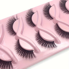 5 Pairs Fluffy Curly Cat Eye Effect False Eyelashes