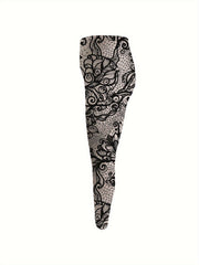 Women's Plus Floral Print High Rise Skinny Pants