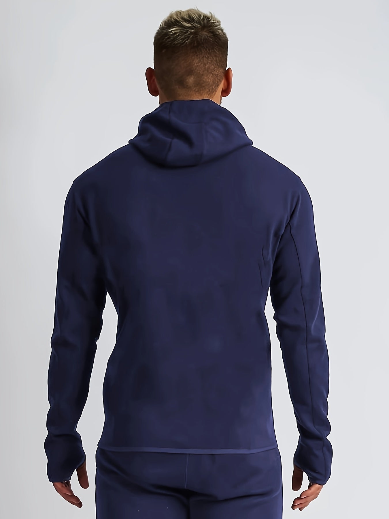 Men's Solid Hooded Zipper Jacket for Spring Autumn