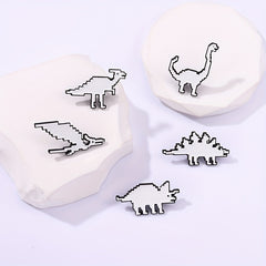 Dino Enamel Pin & Pixels T-Rex Lapel Badges Inspiration Brooches