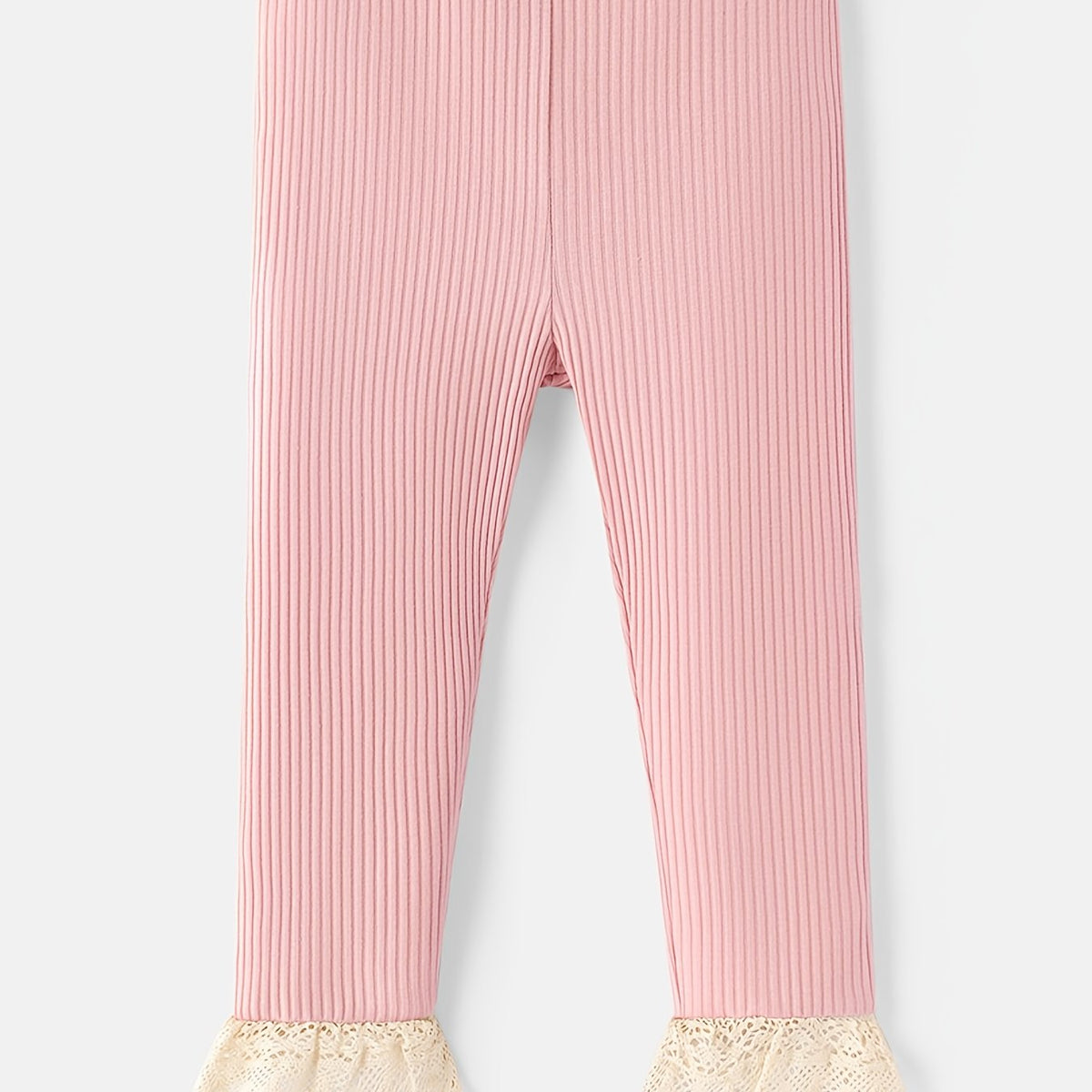 Baby Girl's Ribbed Knit Leggings Lace Up Trousers
