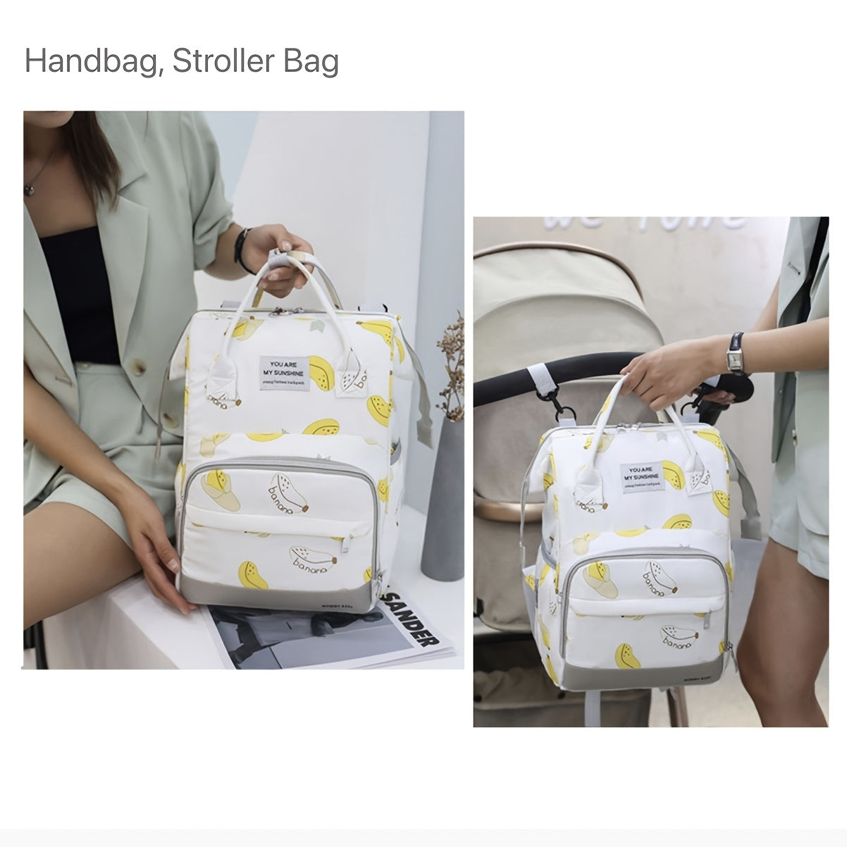 Large Capacity Diaper Bag Universal Baby Stroller Bag Waterproof & Stylish