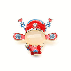 Lovely Drip Oil Red Men Brooch Cartoon Bag Accessories