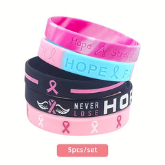 HOPE STRENGTH Courage Bracelet Pink Ribbon Bracelet