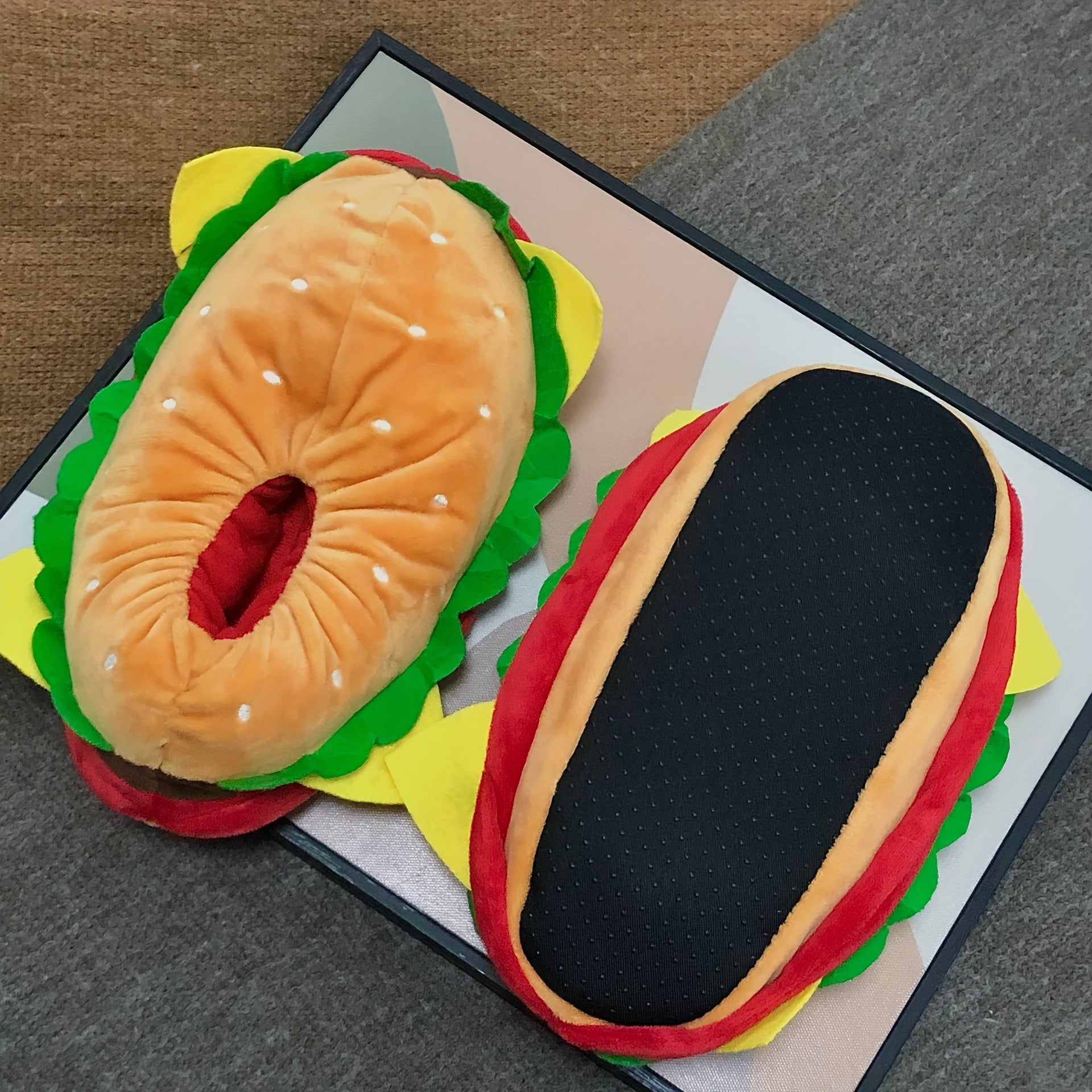 Funny Hamburger Novelty Slip-On Slippers for Women
