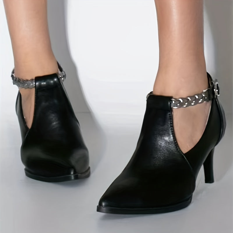 Women's Chain Buckle Strap Stiletto Heels