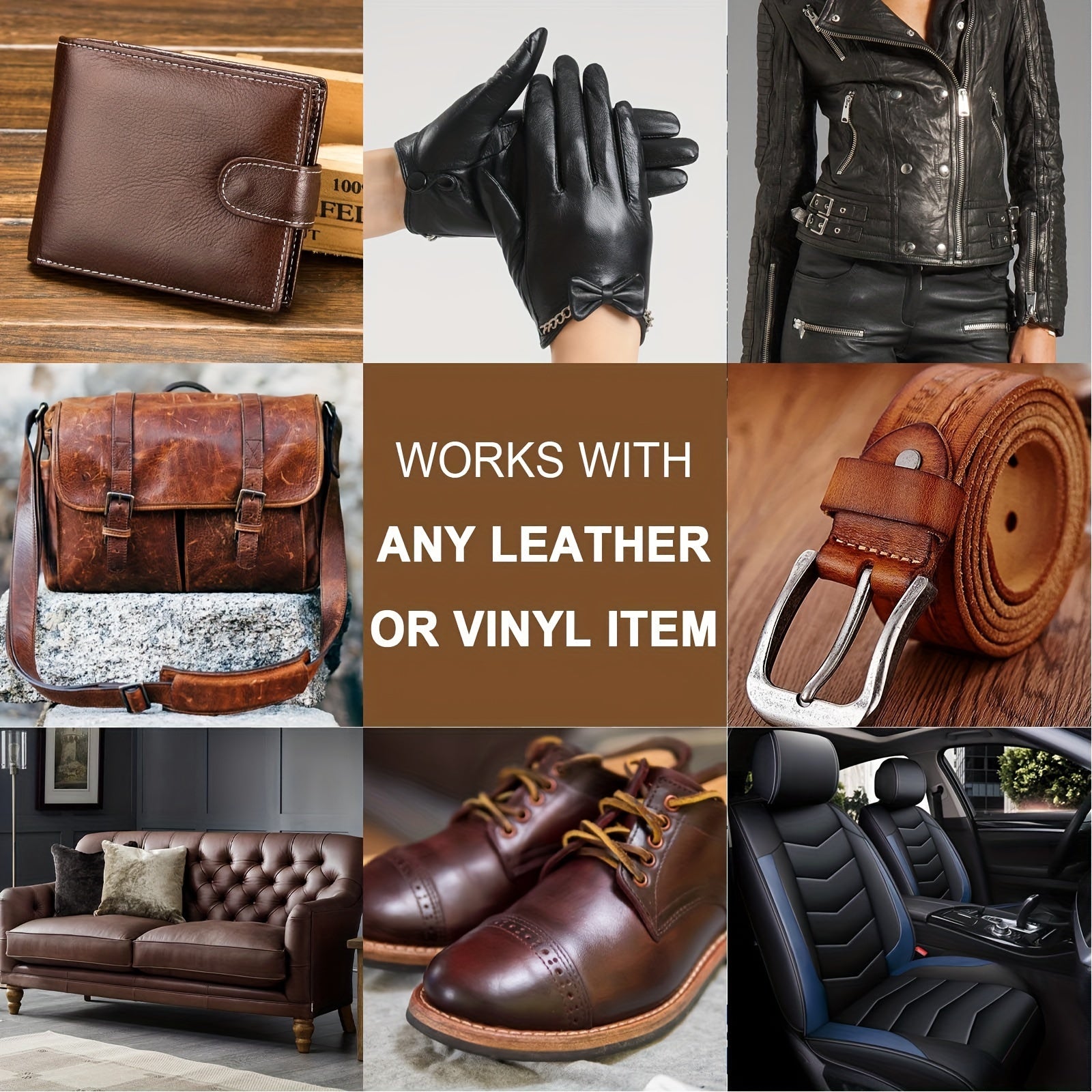 Faux Leather Touch Up Balm Set for Car, Bag, Shoes, Sofa