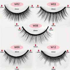 5 Pairs Self Adhesive False Eyelashes Natural Curly Reusable