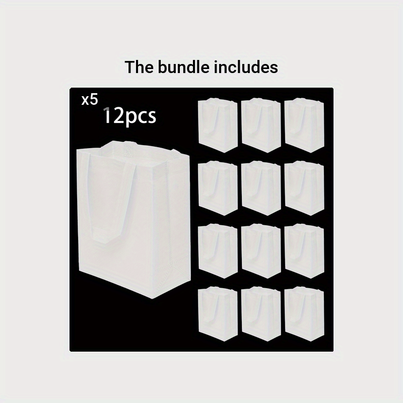 12pcs Reusable Gift Bags Non Woven Tote Bags Eco friendly Fabric Cloth