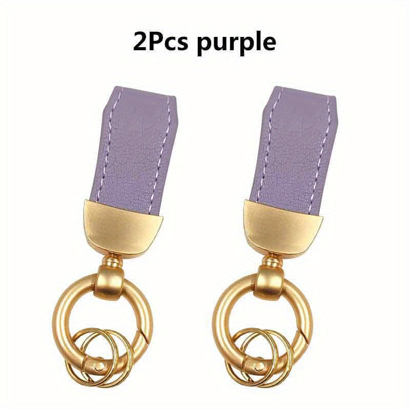 2pcs Leather Car Keychains for Girls, Bags Decorations