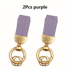 2pcs Leather Car Keychains for Girls, Bags Decorations