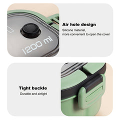 Double Layer Bento Box with Spoon & Fork Leakproof Eco Friendly Food Container