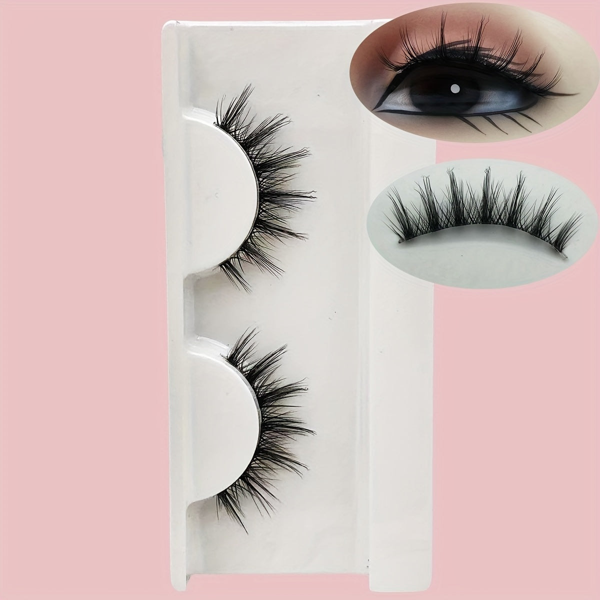 Natural Cross Style Lashes with Pointed Tail and Transparent Stalk