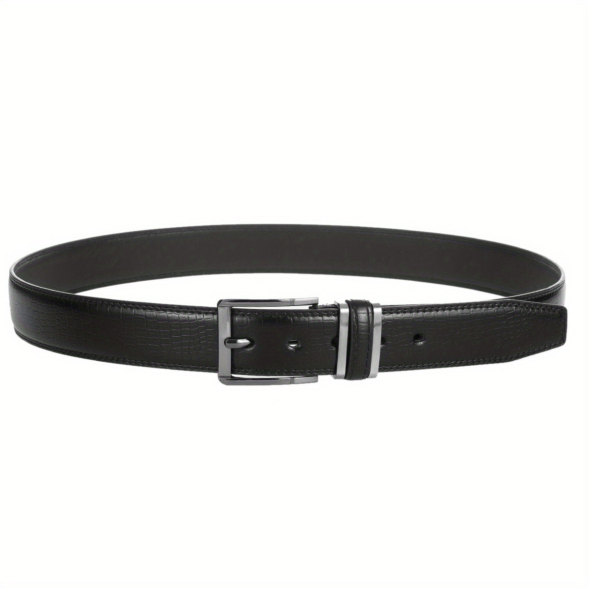 Men's Lizard Pattern Double Circle PU Leather Belt