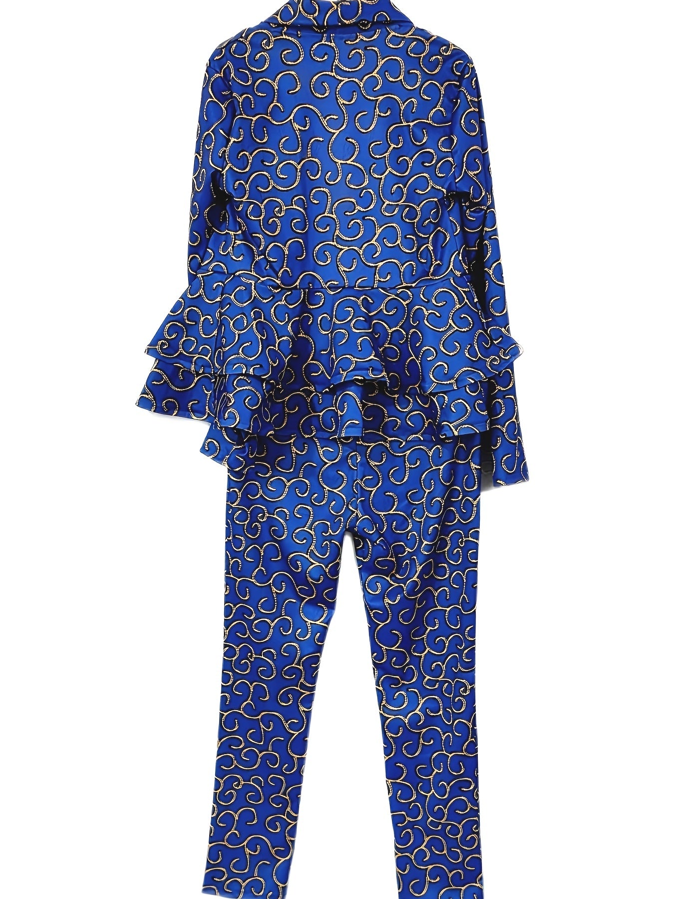 Floral Ruffle Top & Pants Set Night Out Suits Women's Clothing